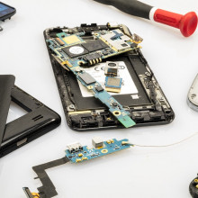 A dismantled smart phone